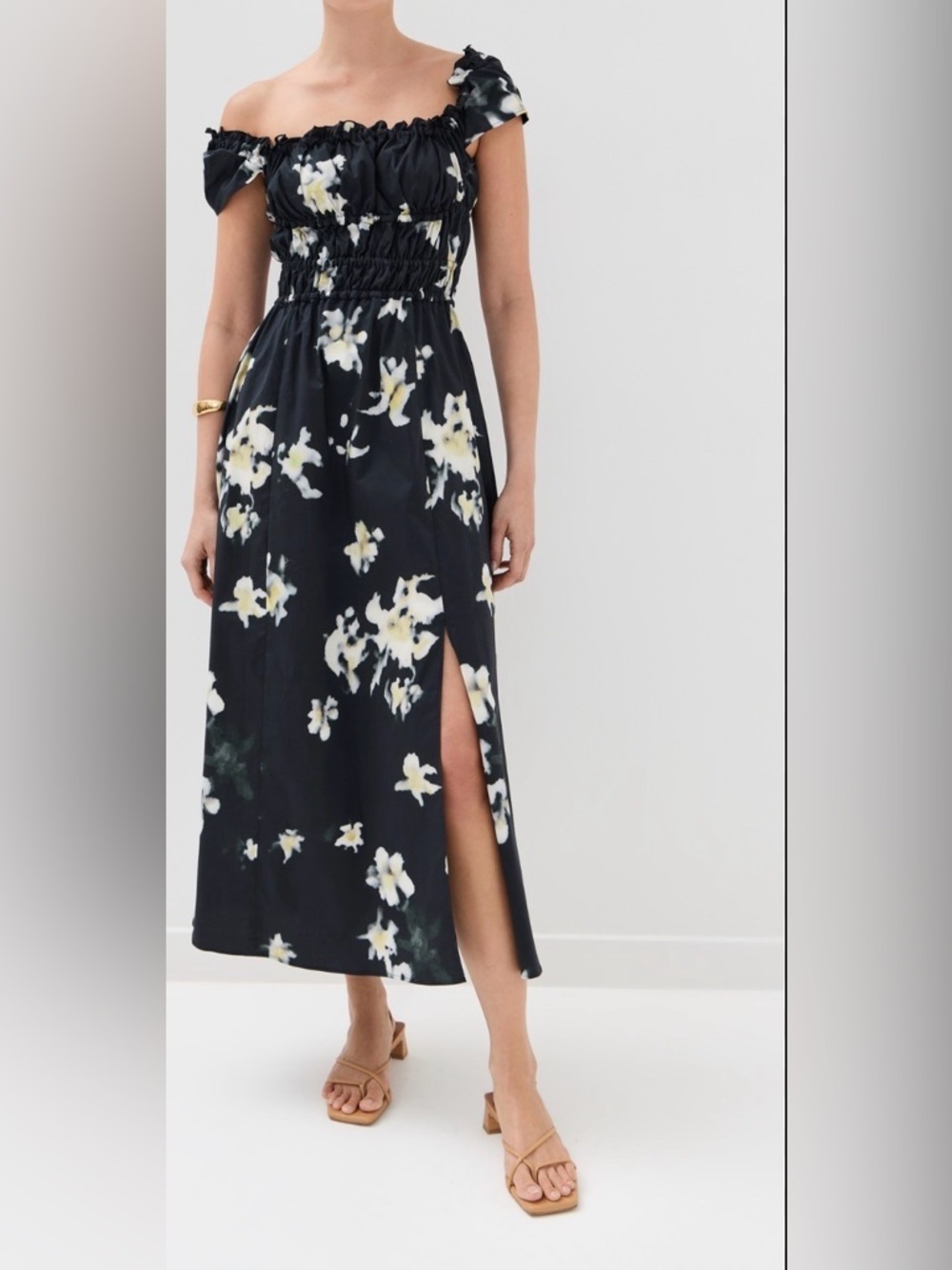 Altuzarra Lily Floral Smocked Midi Dress